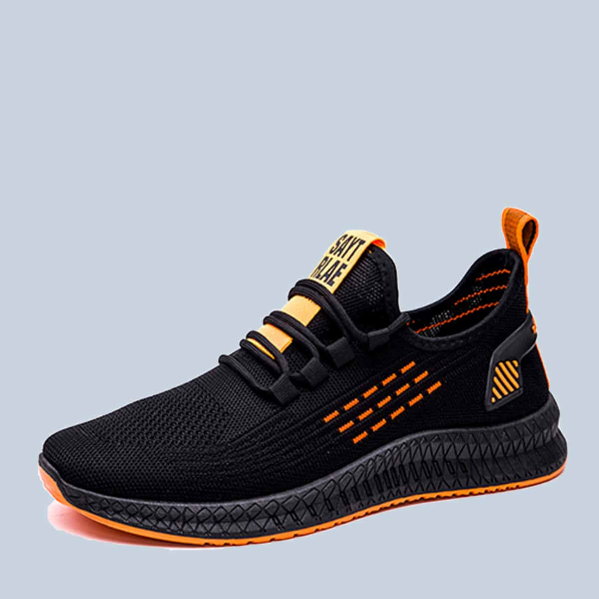 

Guys Letter Patch Lace-up Front Sneakers, Black