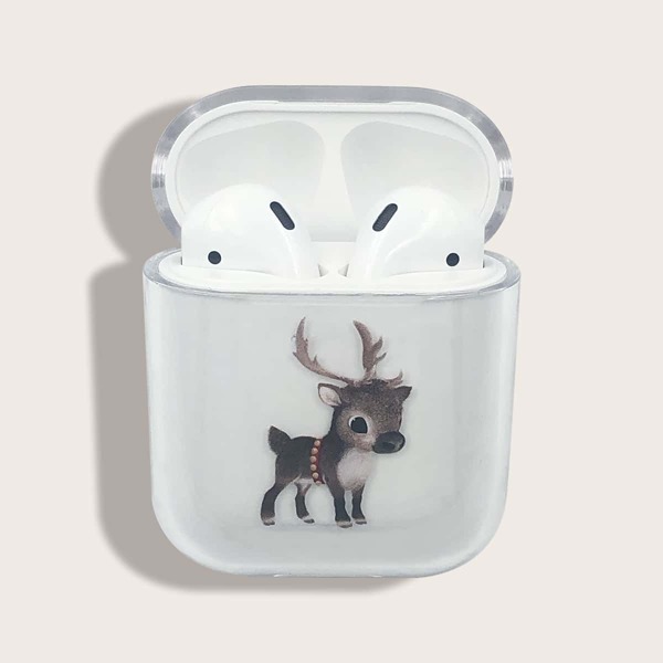 

Прозрачный чехол для Airpods с принтом оленя