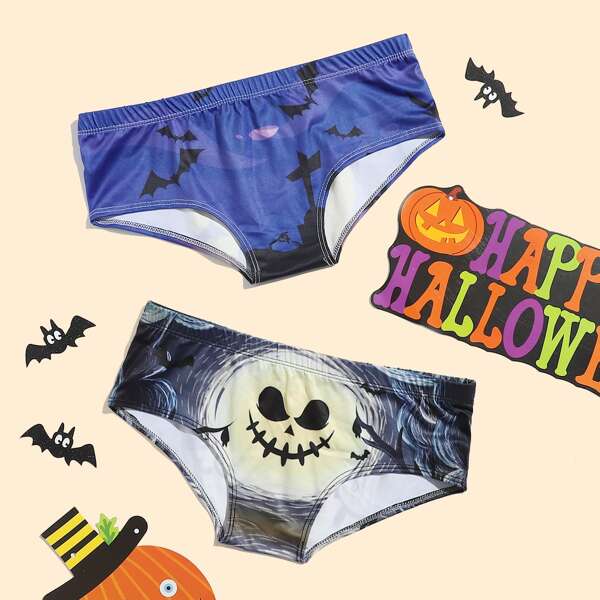 

2pack Halloween Print Panty Set, Multicolor