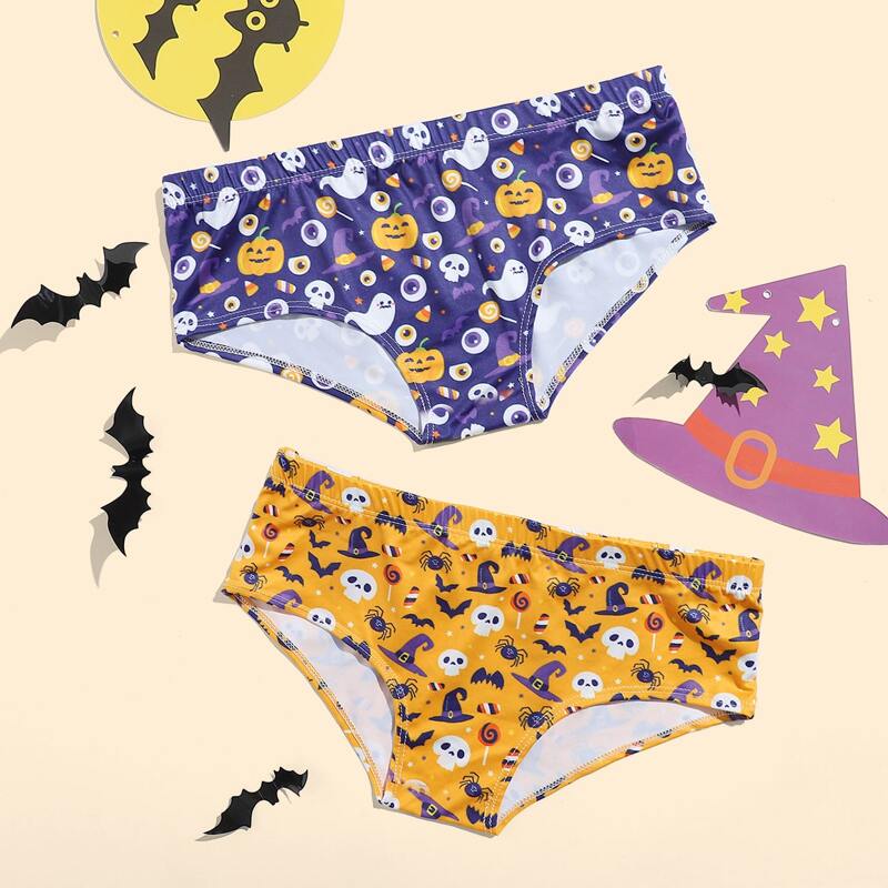 

2pack Halloween Print Panty Set, Multicolor