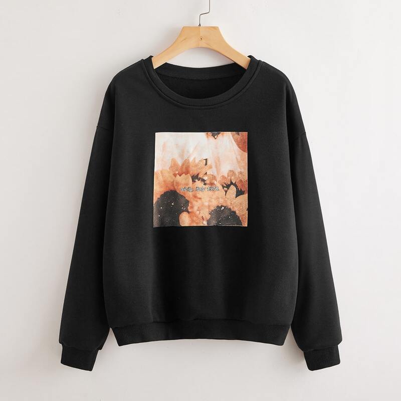 

Sunflower Graphic Sweatshirt, Black
