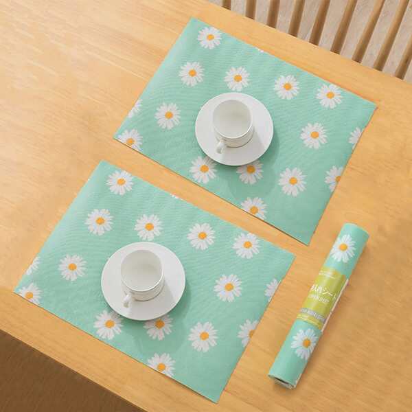 

1pc Daisy Print Placemat, Green