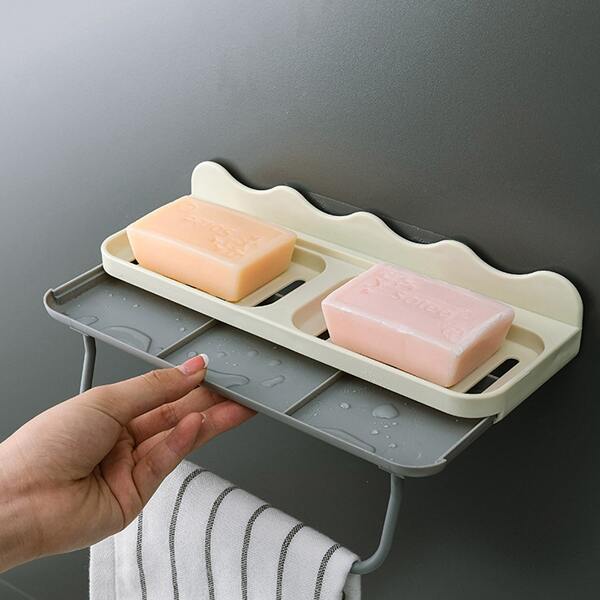 

1pc Multifunction Wall Mounted Soap Holder, Multicolor