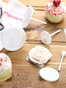 4pcs Cake Cream Flower Stand - White - View 1