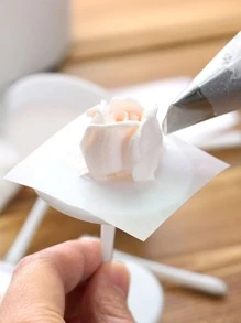 4pcs Cake Cream Flower Stand - White - View 2