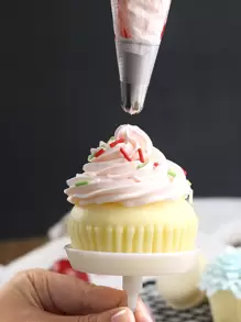 4pcs Cake Cream Flower Stand - White - View 3