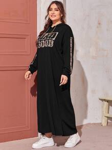 Mulvari Đầm Plus Size Chia Snakeskin In Giải trí - màu đen - Xem 4