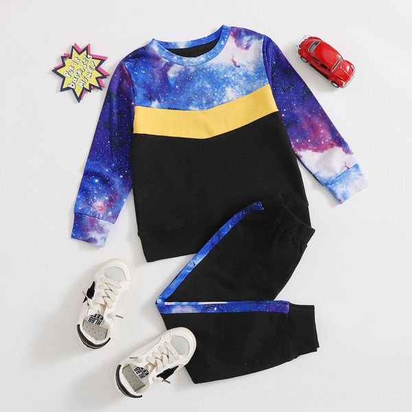

Toddler Boys Galaxy Panel Sweatshirt & Sweatpants, Multicolor