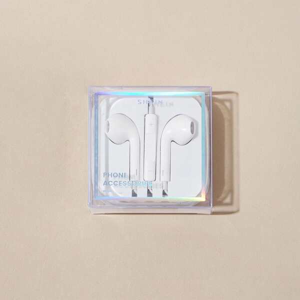 

1pc Solid In-ear Headphone, White
