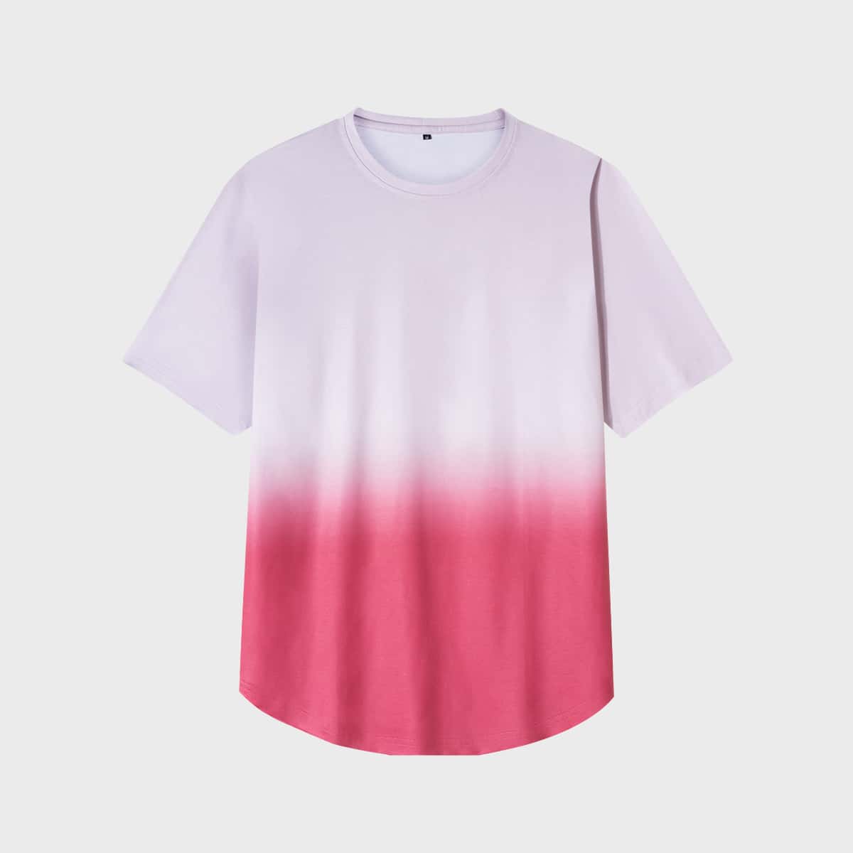 

Men Ombre Curved Hem Tee, Multicolor