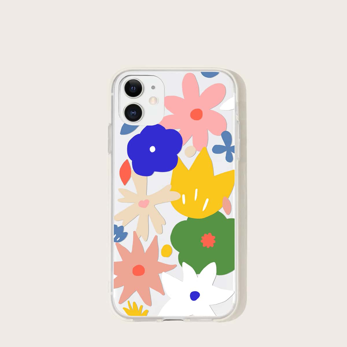 

1pc Flower Print iPhone Case, Multicolor