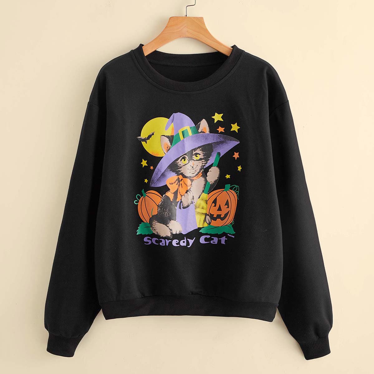 

Letter Cat Graphic Sweatshirt, Black