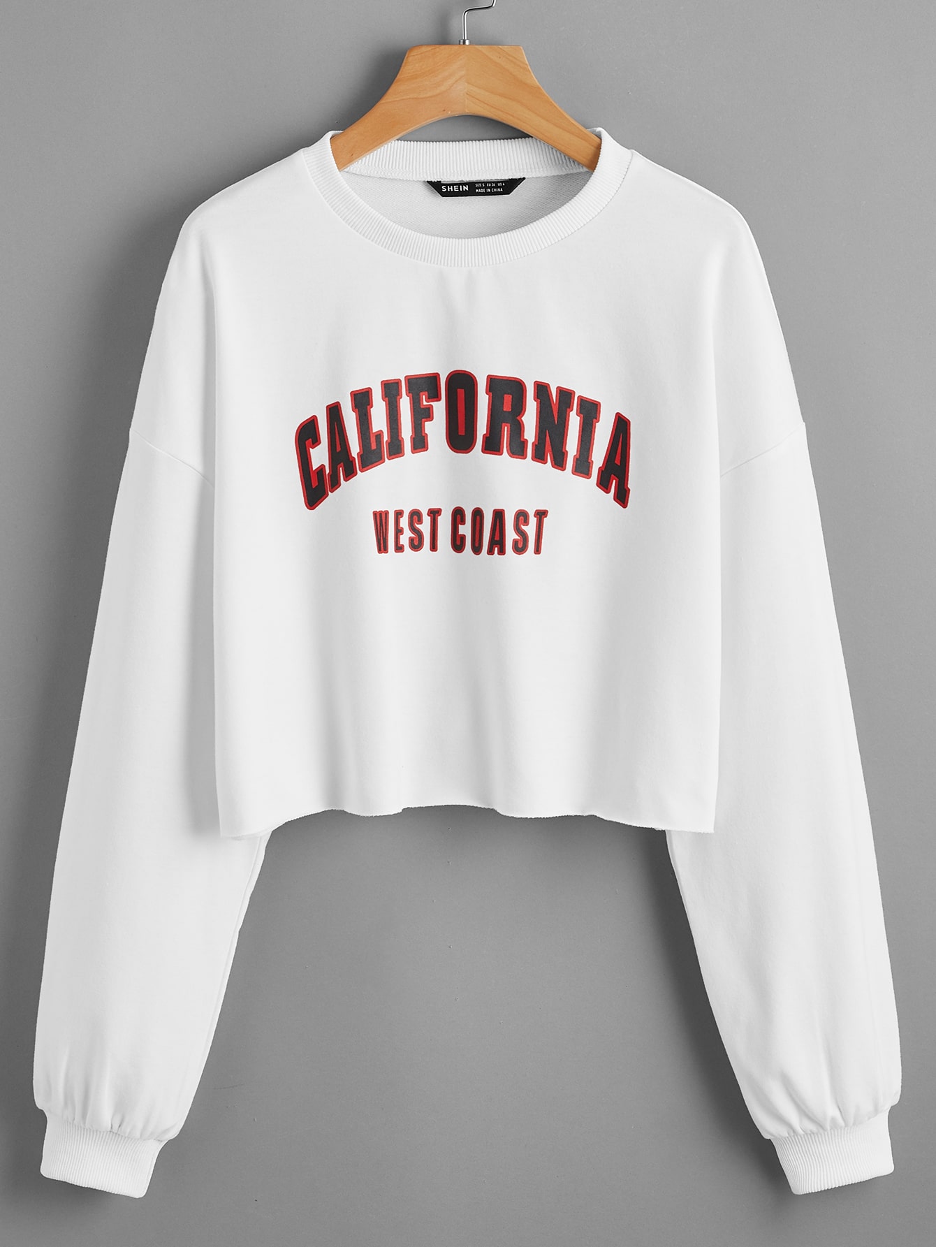 Drop Shoulder Letter Graphic Crop Pullover thumbnail