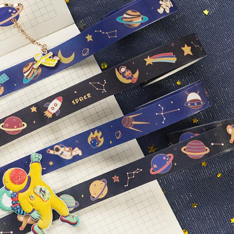 

1roll Planet Print Random Decorative Tape, Multicolor