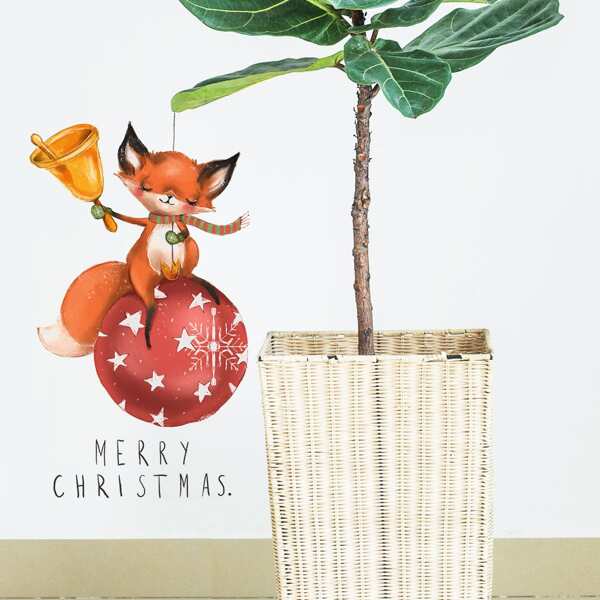 

Christmas Cartoon Graphic Wall Sticker, Multicolor
