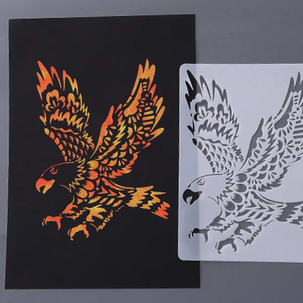 

1pc Eagle Pattern Painting Template, White