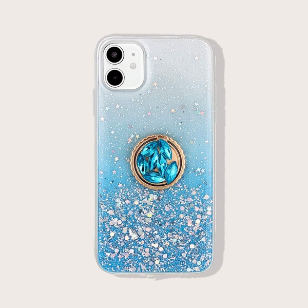 

Ombre Sequin iPhone Case With Ring Holder, Blue
