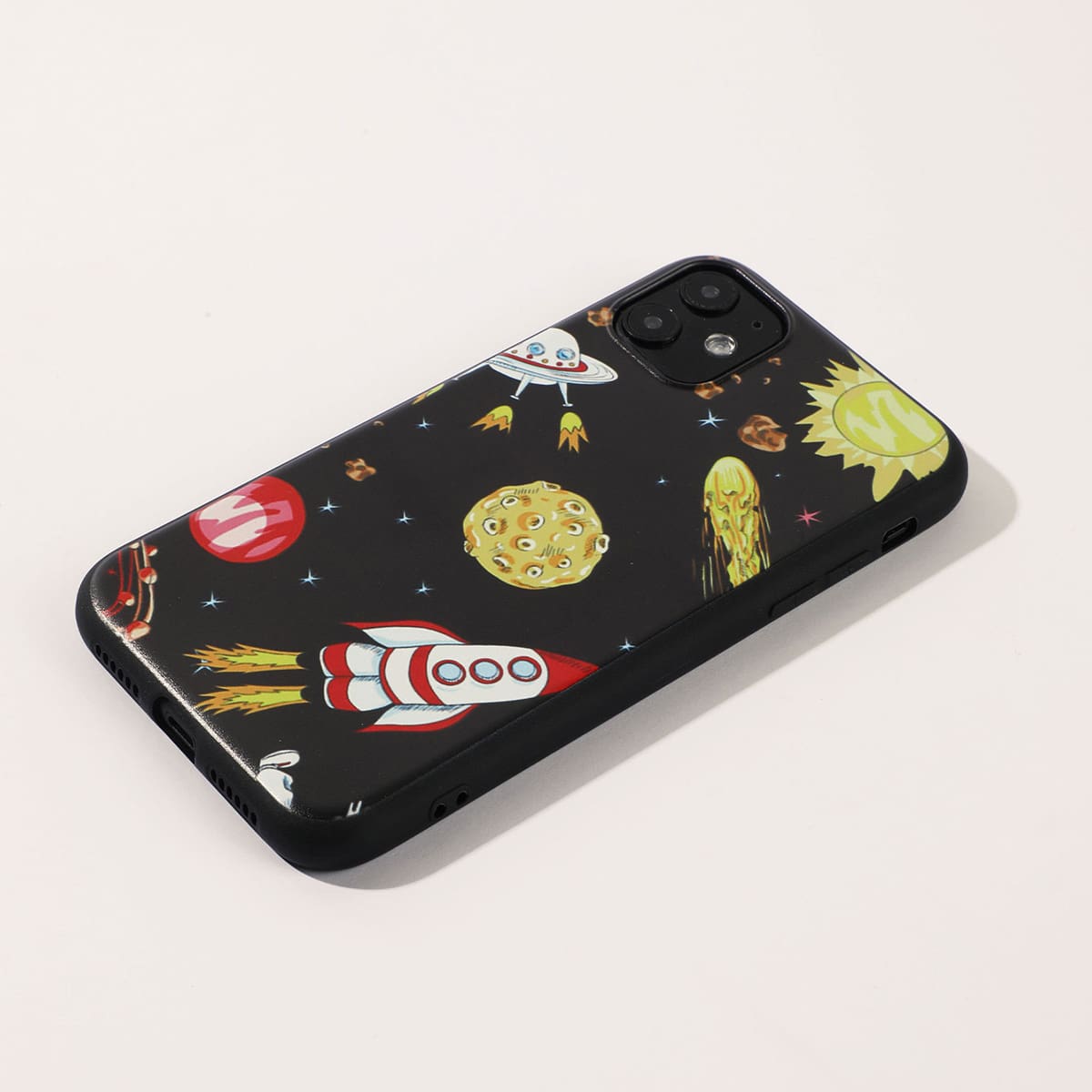 

Planet & Rocket Print iPhone Case, Multicolor