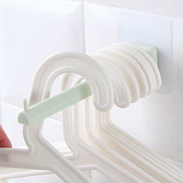 

1pc Wall Mount Plastic Hanger Holder, Green