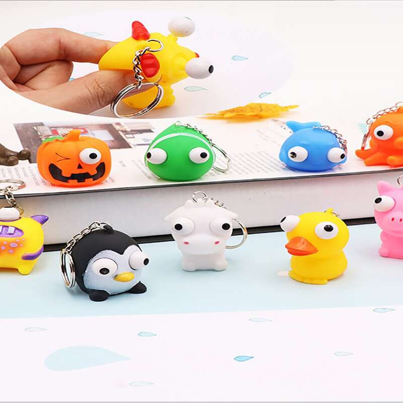 

2pcs Random Squeeze Eye Doll Keychain, Multicolor