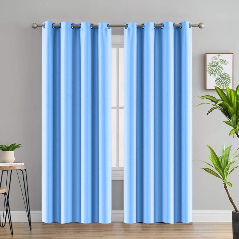 

Solid Color Single Panel Curtain, Blue