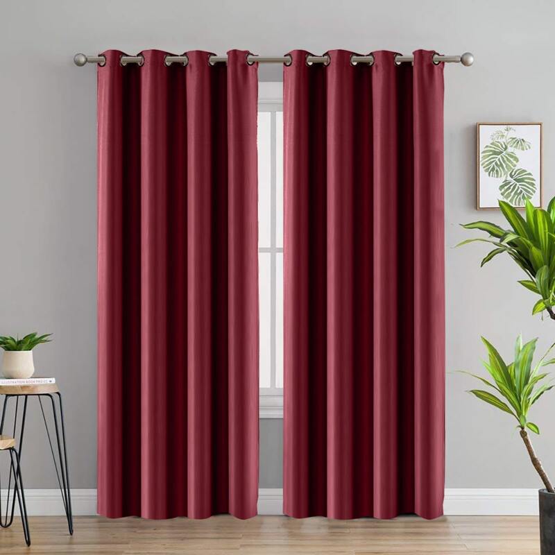 

Solid Color Single Panel Curtain, Burgundy