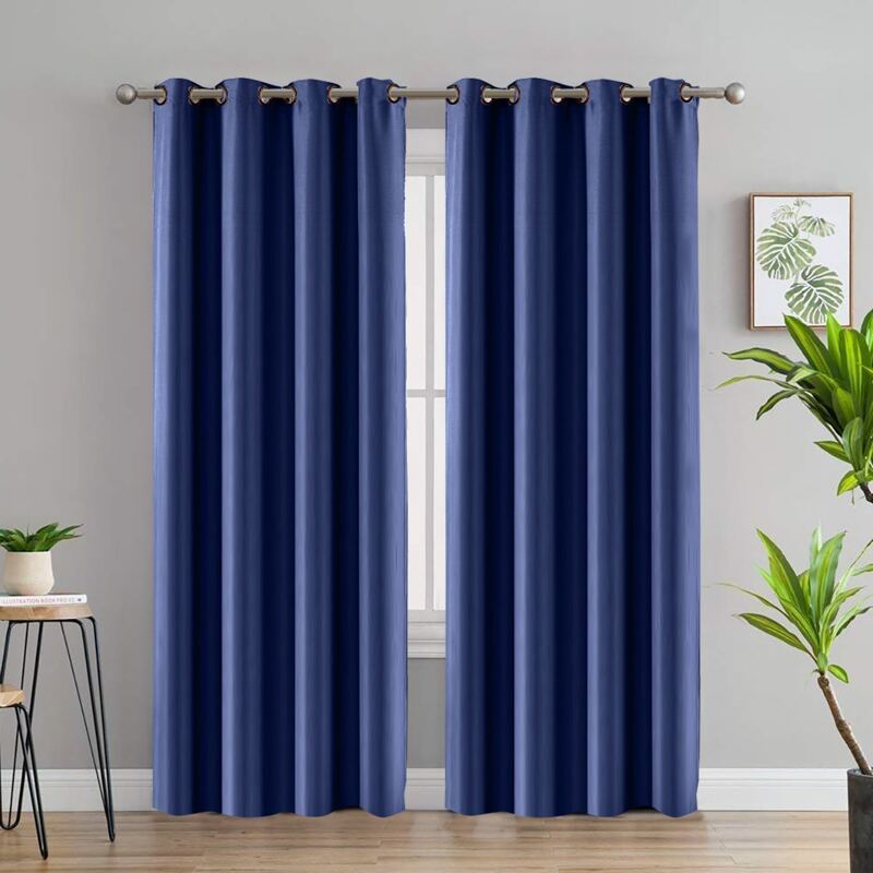 

Solid Color Single Panel Curtain, Navy blue