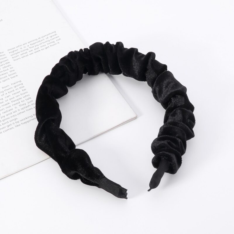 

Velvet Ruched Hair Hoop, Black