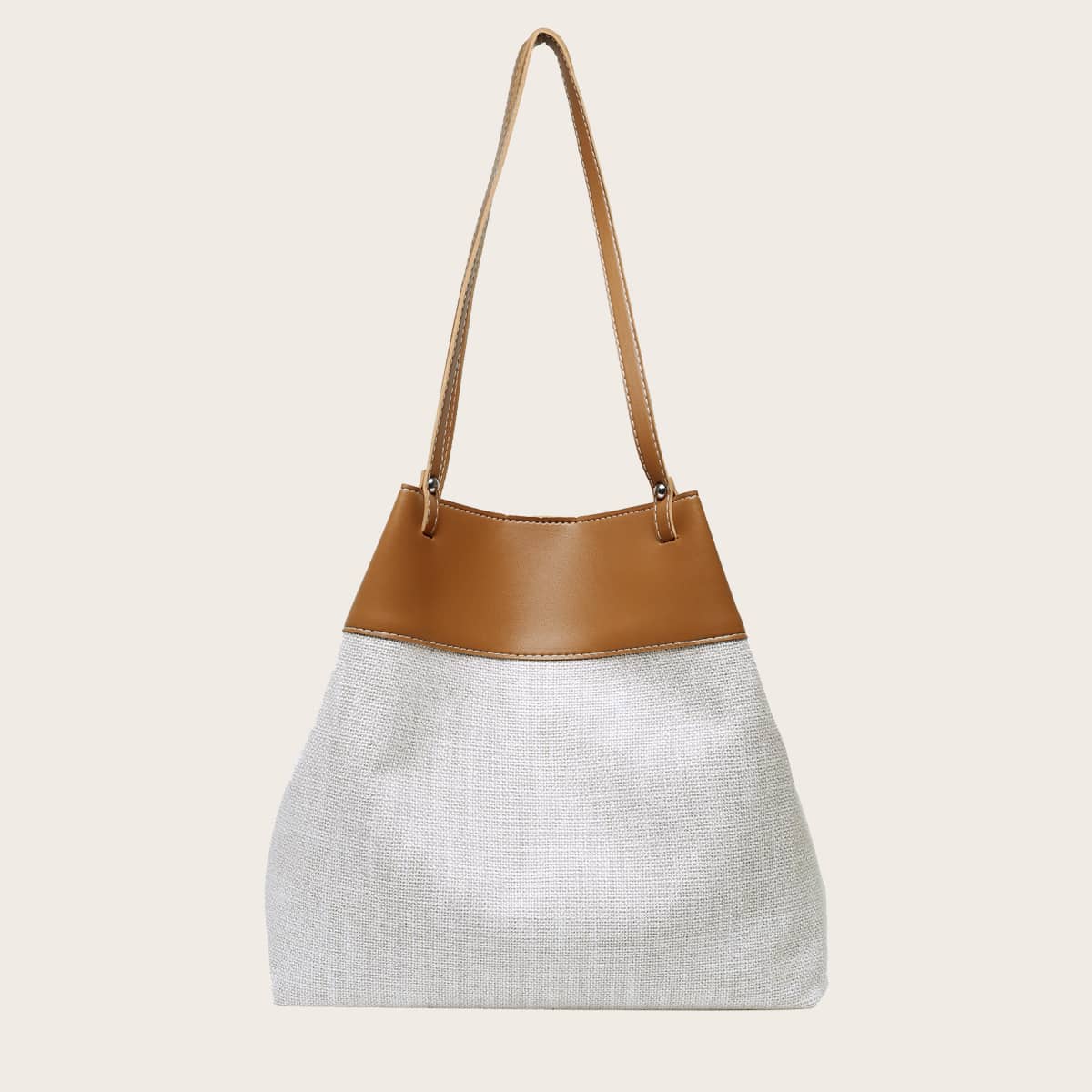

Two Tone Tote Bag, Brown