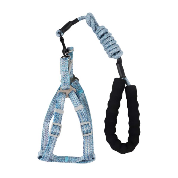 

1pc Colorblock Dog Harness & 1pc Dog Leash, Blue