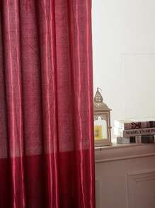 1入現代簡約純色半遮光窗簾,帶有緞布底層 - 酒紅色 - 查看 4