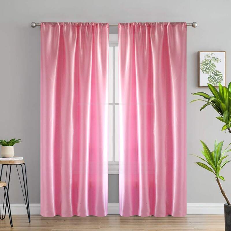 

Solid Color Single Panel Curtain, Pink