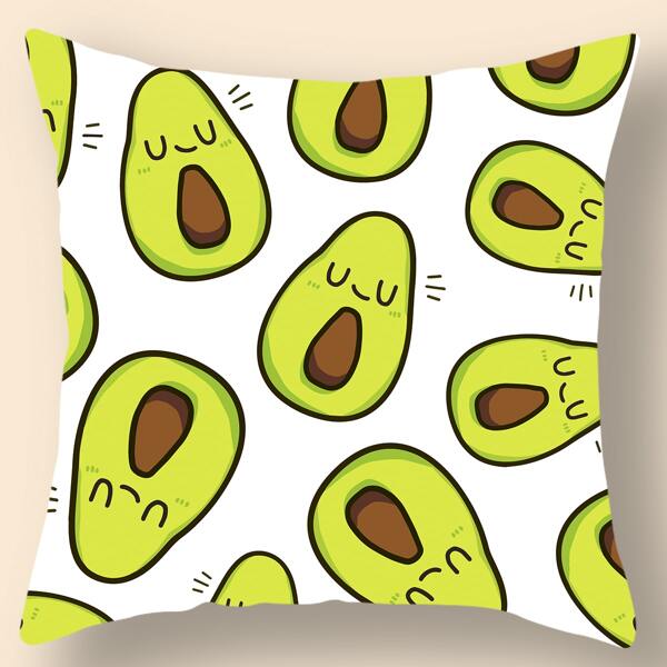 

Avocado Print Cushion Cover Without Filler, Multicolor