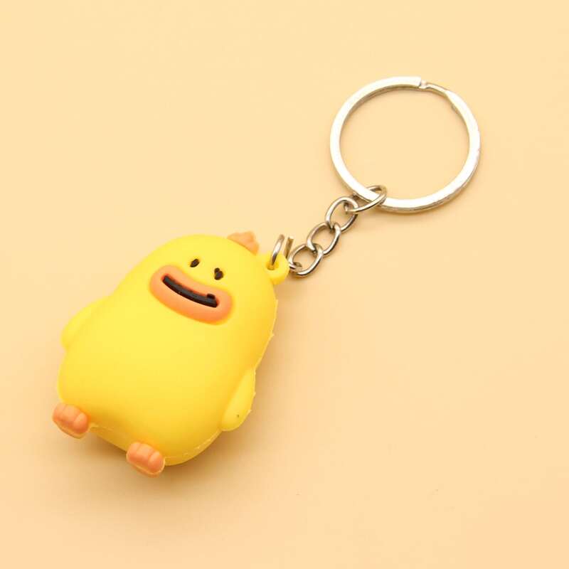 

Cartoon Chick Charm Keychain, Yellow