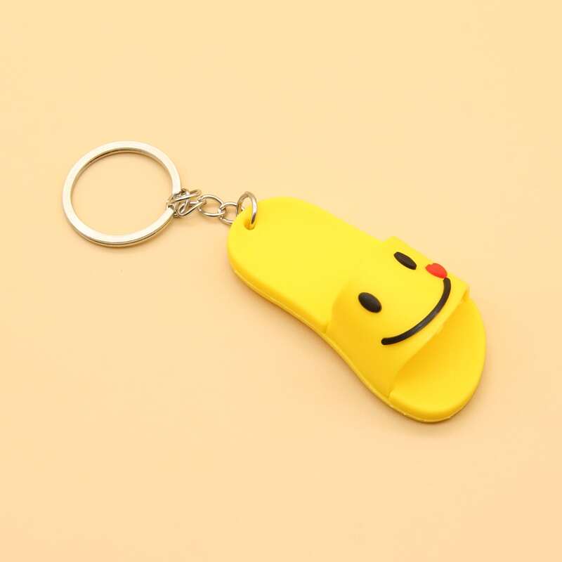 

1pc Slipper Design Keychain, Yellow