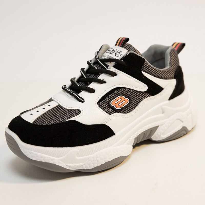 

Colorblock Lace-up Mesh Panel Chunky Sneakers, Multicolor