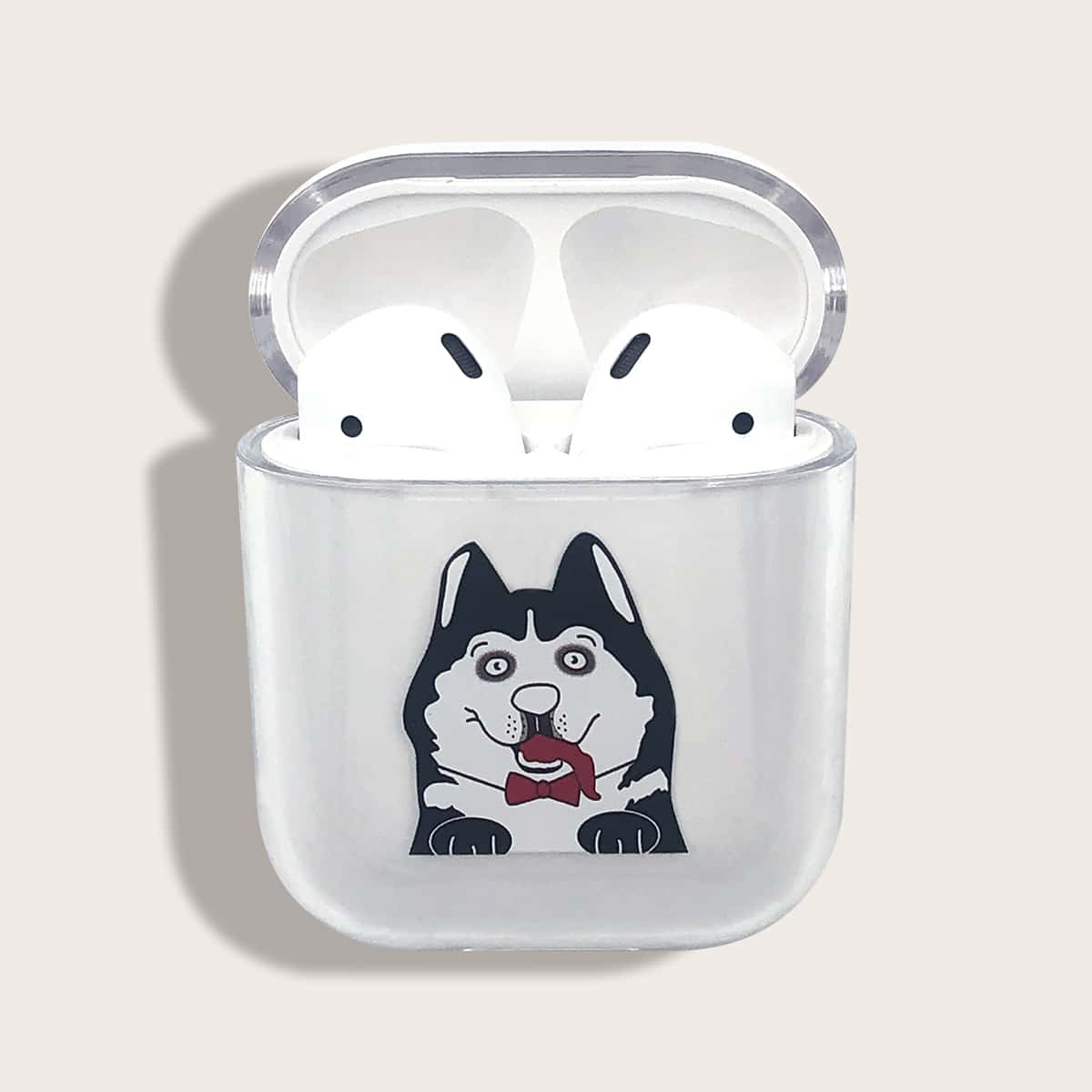 

Husky Print Clear Airpods Case