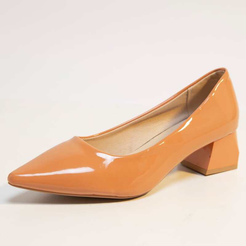 

Point Toe Chunky Heels, Orange