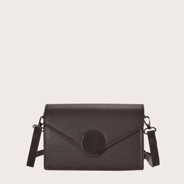 

Minimalist Flap Crossbody Bag, Coffee brown
