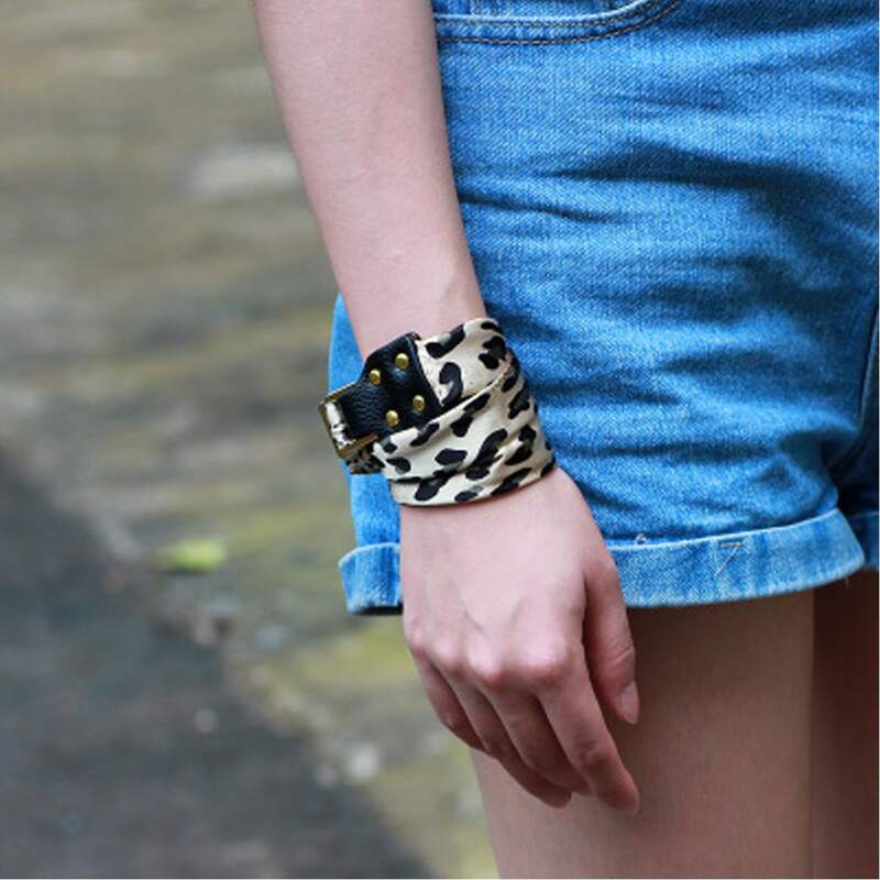 

Leopard Pattern Scarf Bracelet, Multicolor