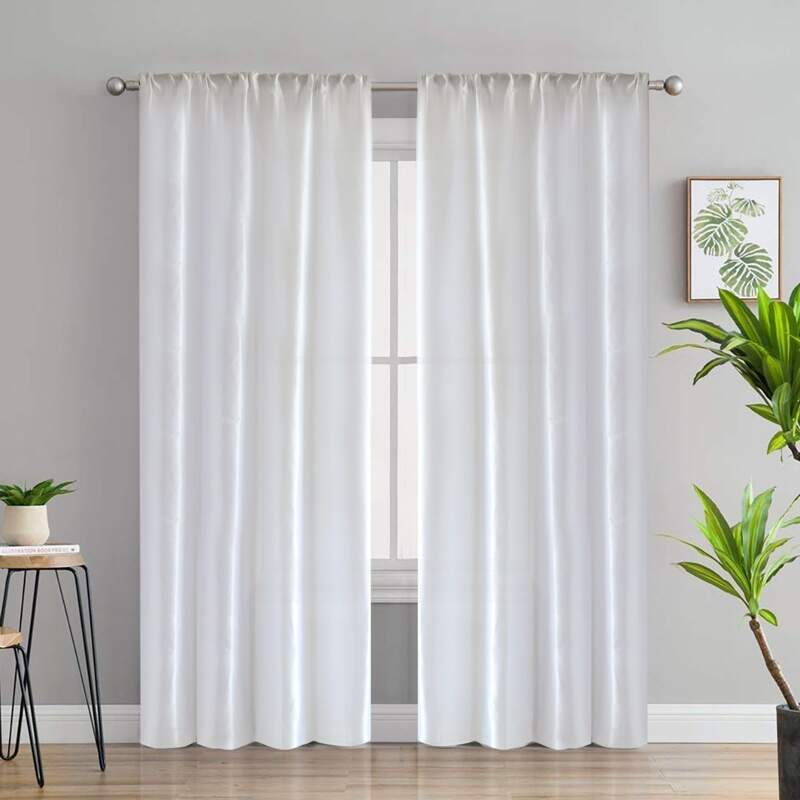 

Solid Color Single Panel Curtain, White