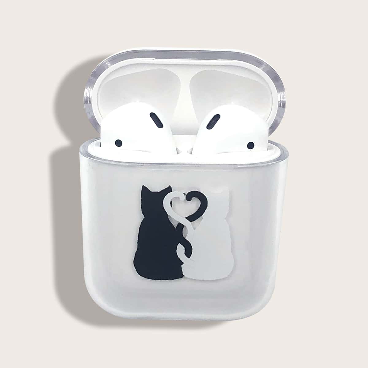 

Cat Print Clear Airpods Case