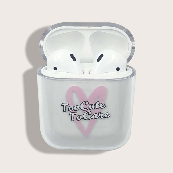 

Прозрачный чехол для Airpods с принтом сердца