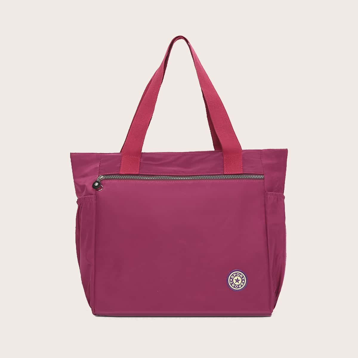 

Zip Front Tote Bag, Hot pink