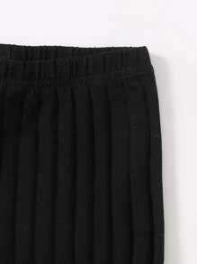 SHEIN EZwear Ribbed Cropped Cami Top & Cycling Shorts Set - Black - View 3