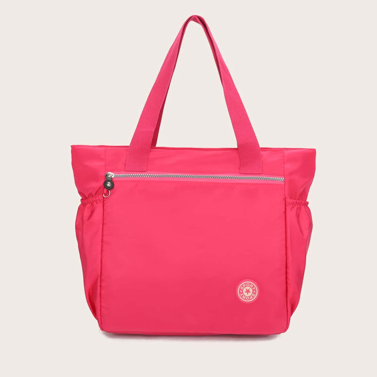 

Zip Front Tote Bag, Pink