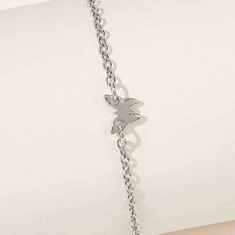 

Butterfly Chain Anklet, Silver