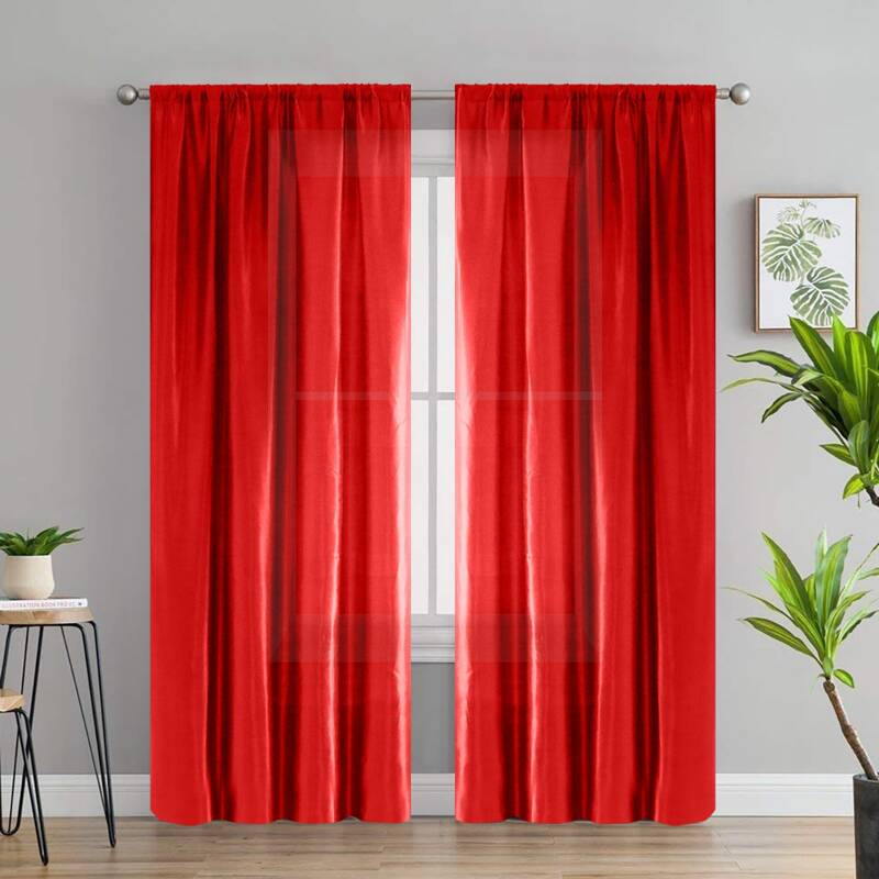 

Solid Color Single Panel Curtain, Red