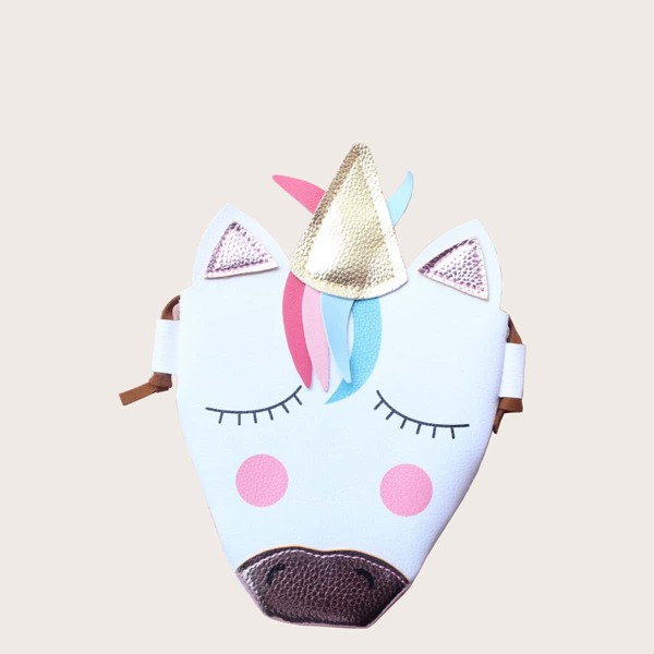 

Girls Unicorn Shaped Crossbody Bag, White
