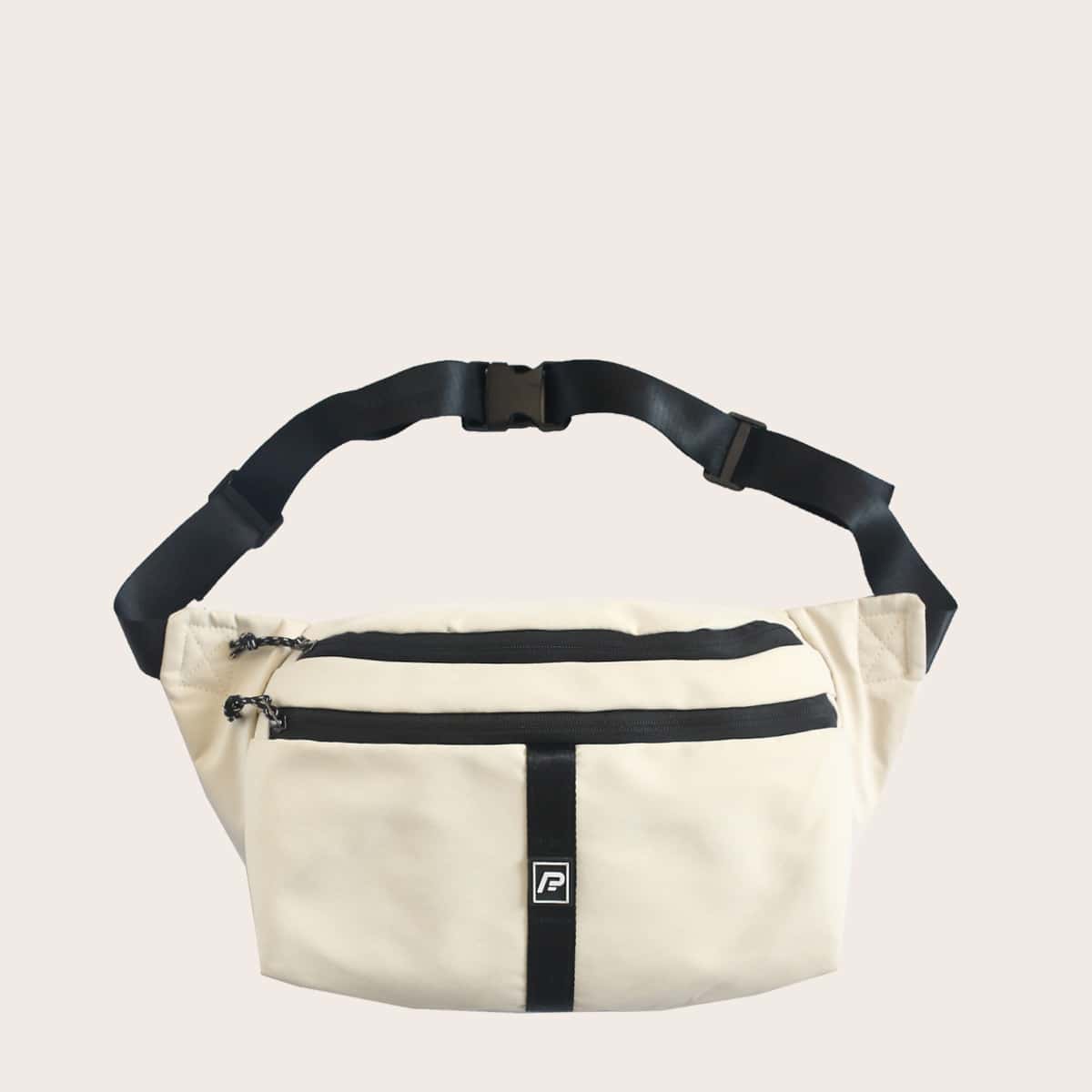 

Zip Front Fanny Pack, Beige